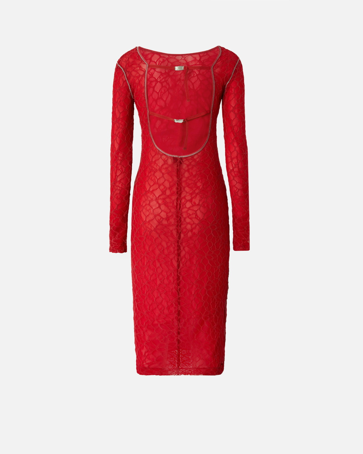 ワンピース PINKO Woman Dress Red 105219A2M2 RA1 Pinko Fitted Lace Dress With Open Back Salsa Red Pinko