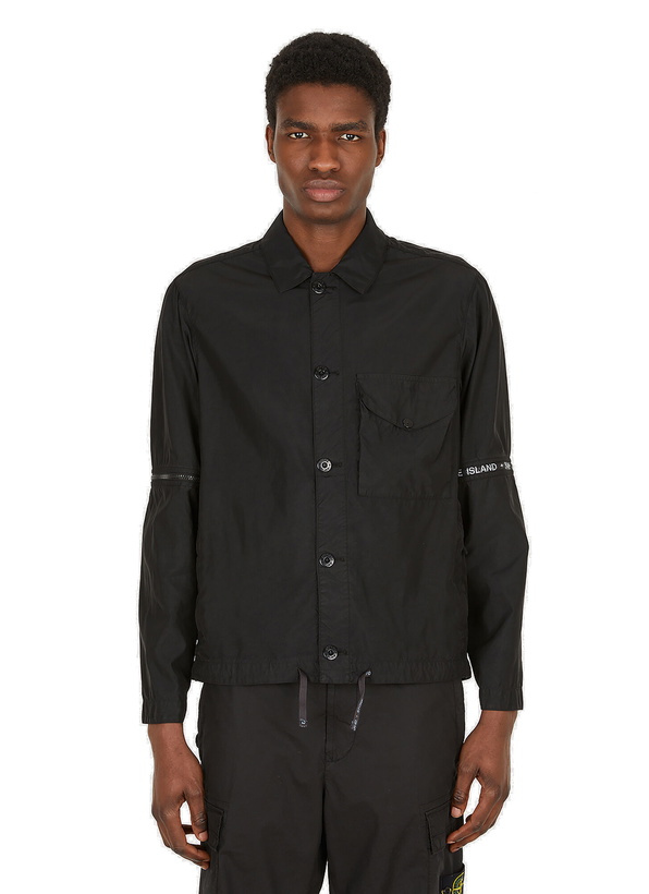 Photo: Zipped Elbow Overshirt Jacket in Black