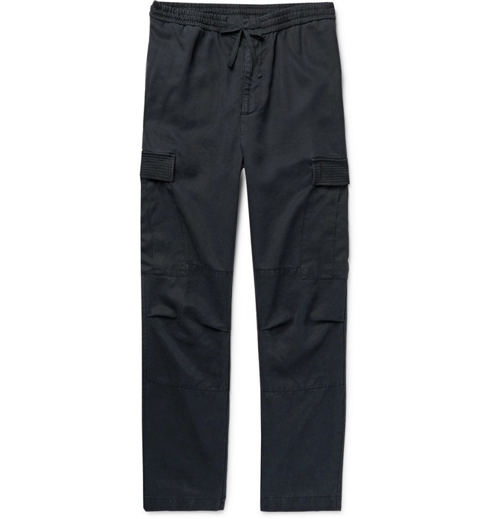 Photo: Officine Generale - Tapered Lyocell Drawstring Cargo Trousers - Storm blue