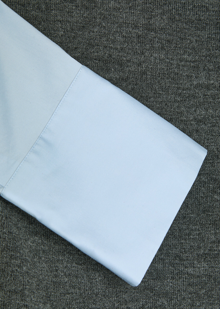 Staud Damian Layered Stretch-cotton Poplin Shirt Grey