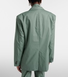 Acne Studios Scarf-detail oversized cotton twill blazer