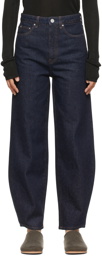 TOTEME Indigo Organic Cotton Barrel Leg Jeans