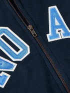 Noah - Logo-Appliquéd Cotton-Jersey Zip-Up Hoodie - Blue