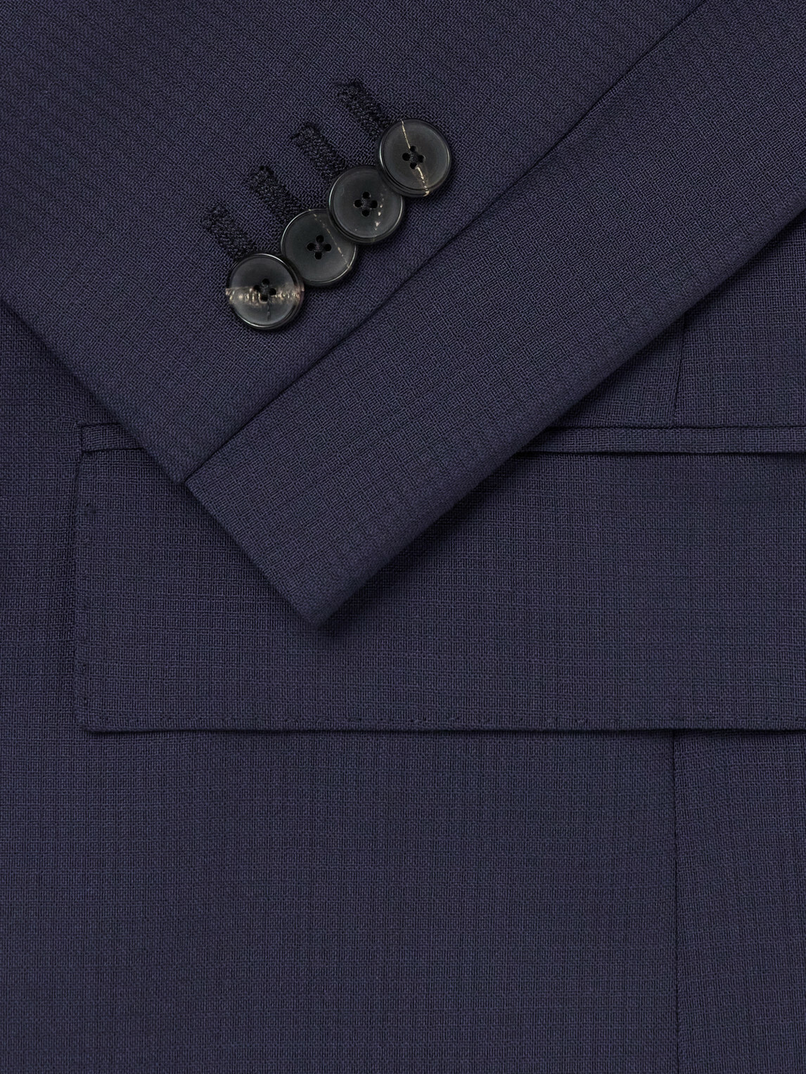Mr P. - Houndstooth Wool Double-Breasted Suit Jacket - Blue