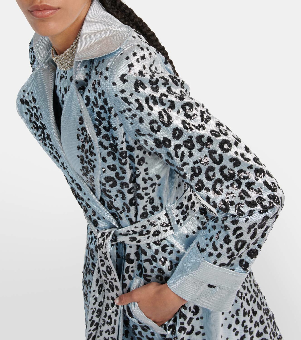 Miss Sohee Leopard-print trench coat