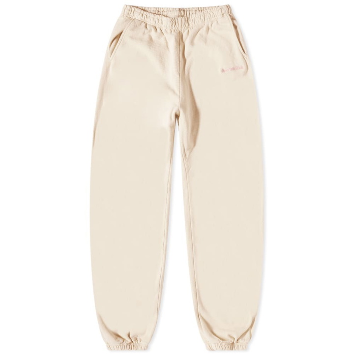 Photo: Sporty & Rich Serif Logo Sweat Pant in Cream/Rose