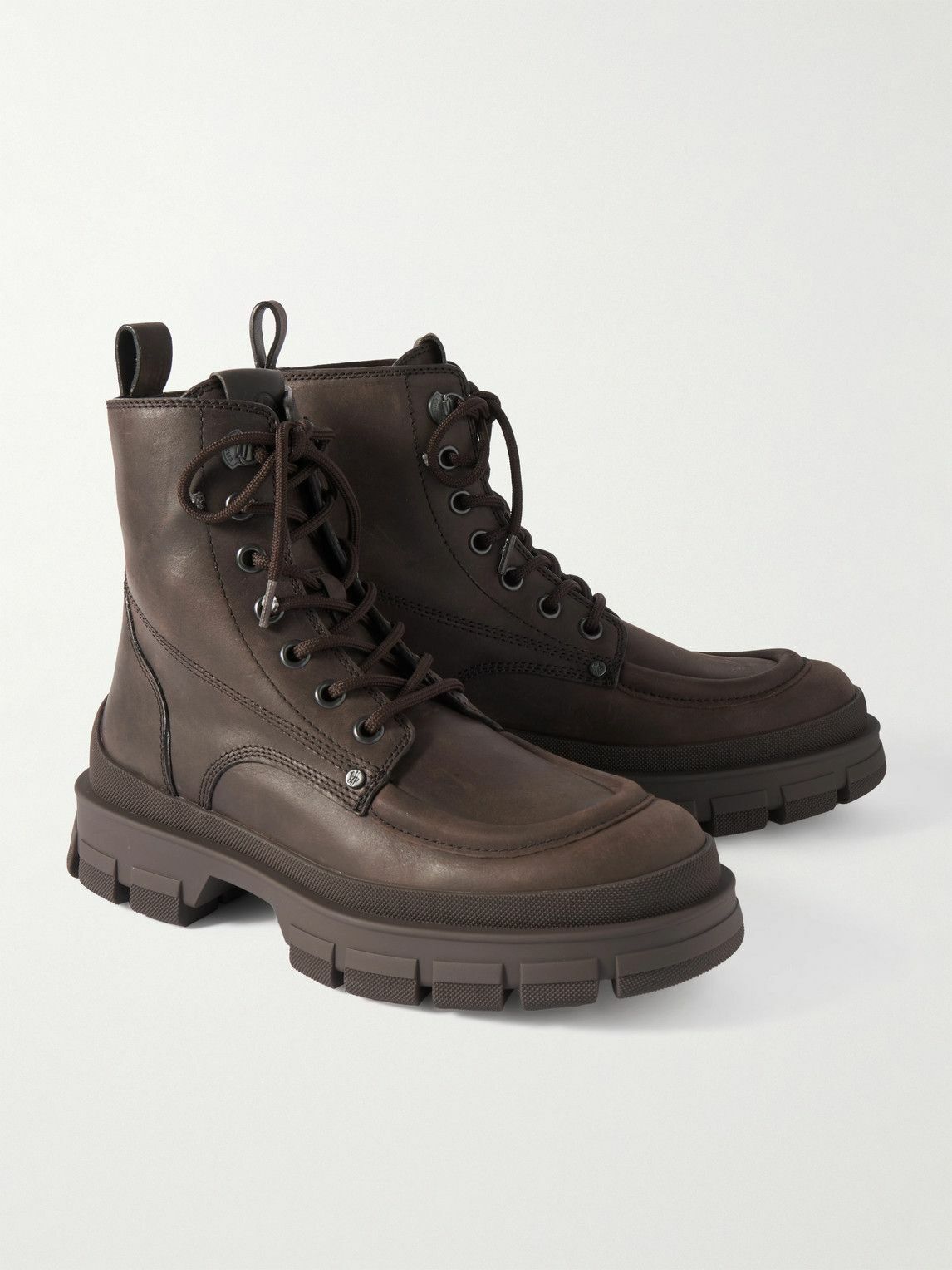 Moncler - Hevea City Leather Boots - Brown Moncler display picture 1