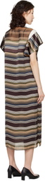 sacai Multicolor Horizontal Stripe Midi Dress