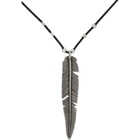 Isabel Marant Silver and Black Feather Necklace
