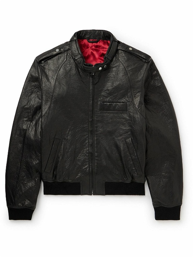 Photo: Marant - Codaho Crinkled-Leather Bomber Jacket - Black