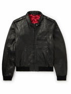Marant - Codaho Crinkled-Leather Bomber Jacket - Black