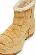 Diesel D-Hammer-Suede ankle boots with embossed logo - Boots - Unisex - Brown