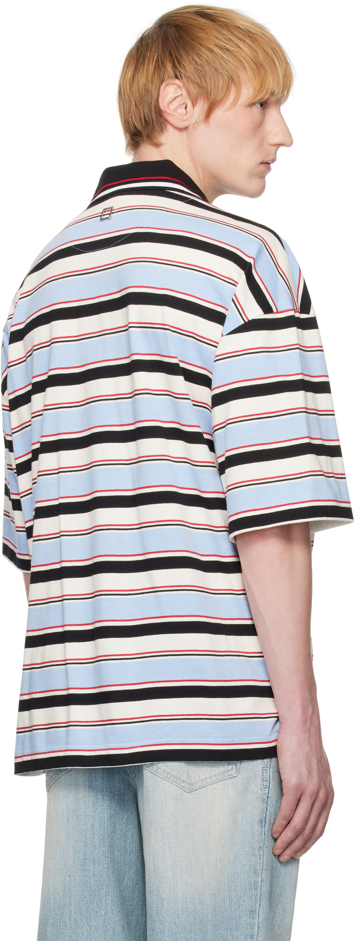 WOOYOUNGMI Blue Stripe Polo