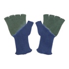 The Elder Statesman Green and Blue Hot Fingerless Gloves