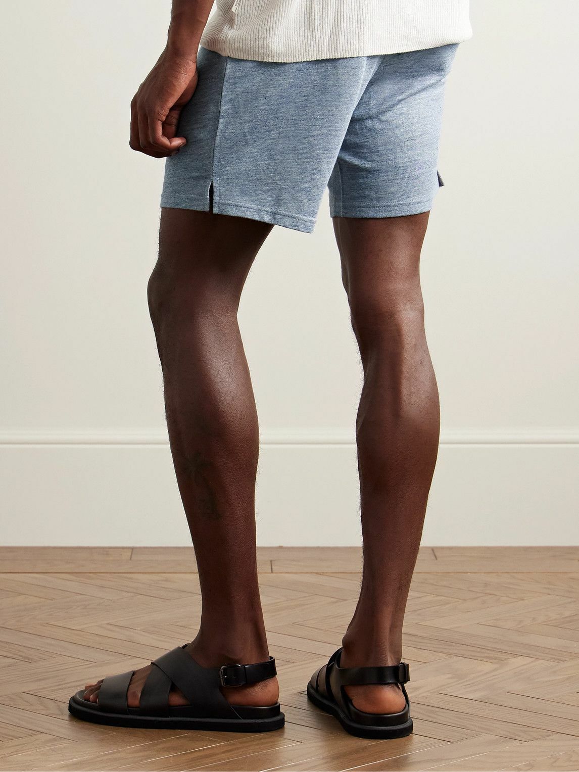 Onia - Slim-Fit Straight-Leg Linen and TENCEL™ Lyocell-Blend Drawstring Shorts - Blue