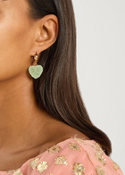 Crystal Haze Jelly Heart 18kt Gold-plated Hoop Earrings - Green - One Size