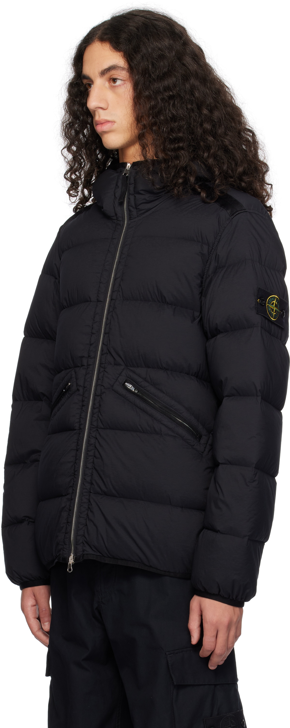 Stone Island Black Seamless Tunnel Nylon Down Jacket Stone