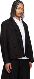 sacai Black Cotton Typewriter Blazer