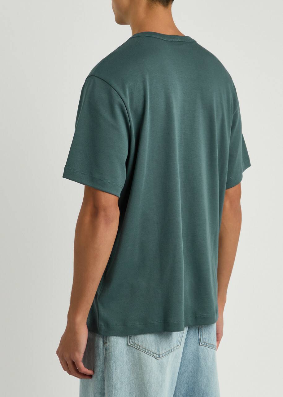 Helmut Lang Logo-embroidered Cotton T-shirt Blue