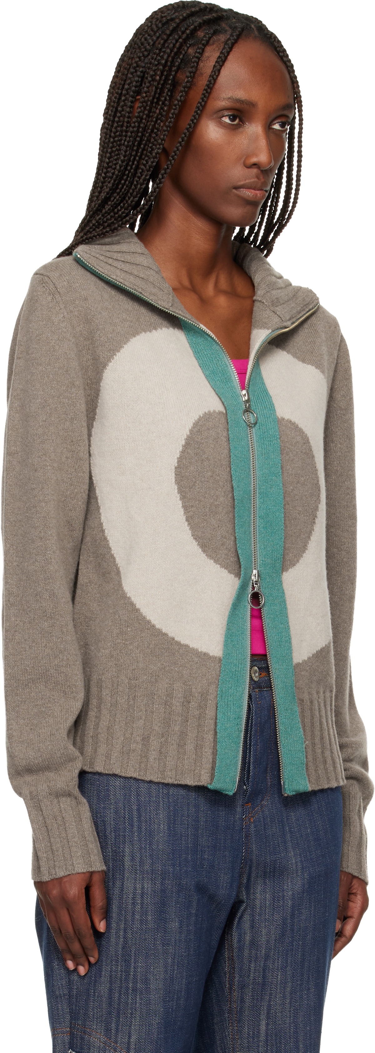 Edward Cuming Brown Vortex Window Sweater