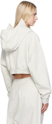 Entire Studios White Cropped Full Zip Hoodie