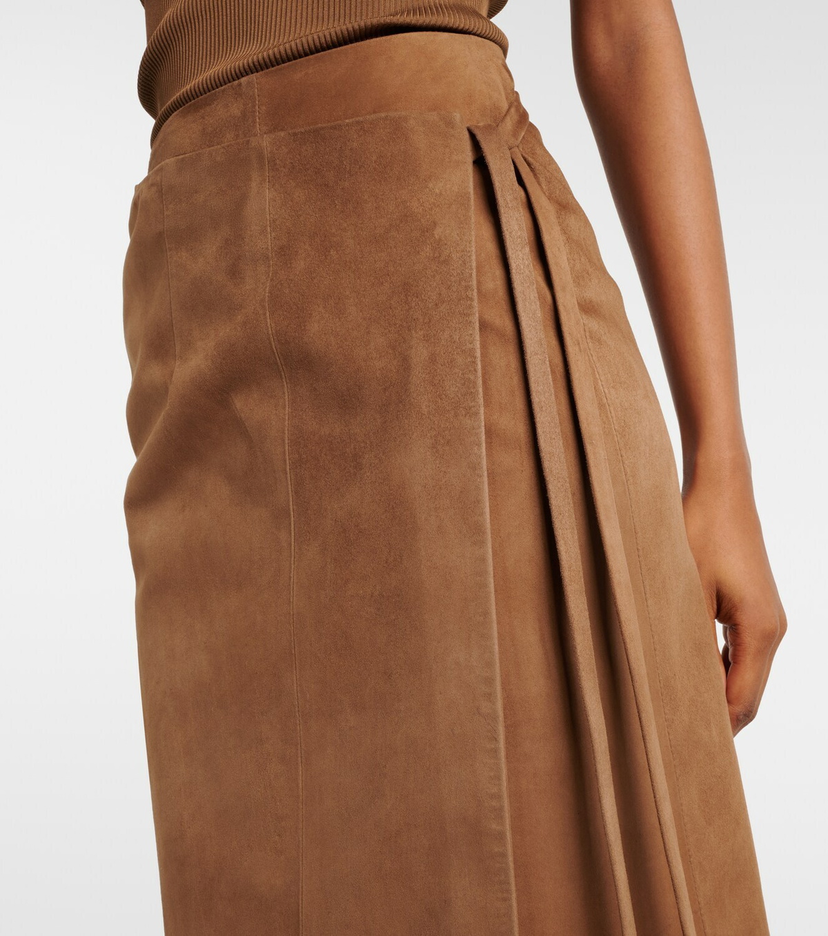 Nour Hammour Leather wrap skirt