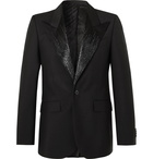 Givenchy - Embellished Satin-Trimmed Wool and Mohair-Blend Tuxedo Jacket - Black