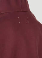 Logo Embroidery Hooded Sweatshirt in Burgundy