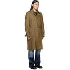 MM6 Maison Margiela Khaki Coated Cotton Trench Coat