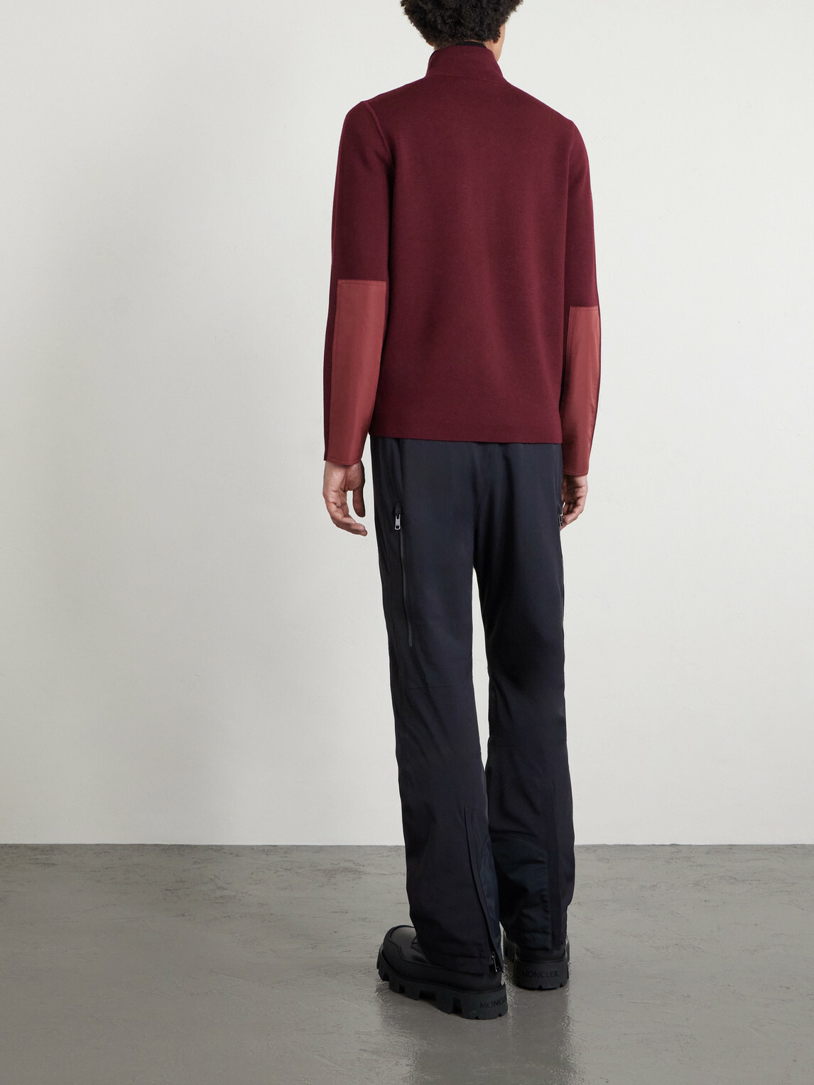 Aztech Mountain - Matterhorn Shell-Panelled Wool Ski Mid-Layer - Burgundy