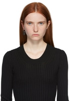 Martine Ali Silver Single Dog Tag Earring