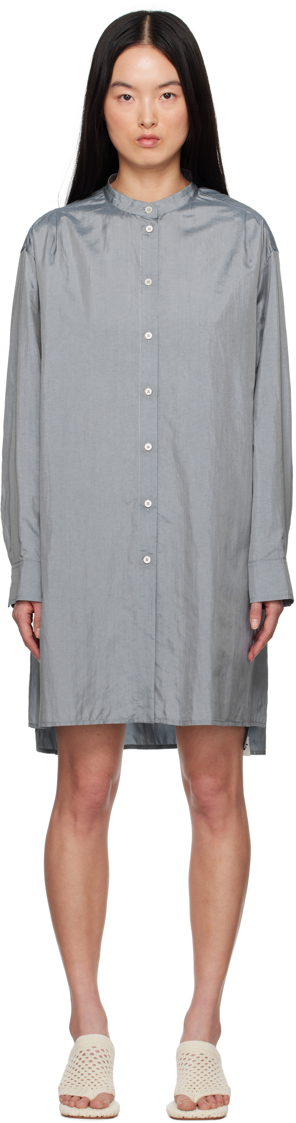 Jil Sander Blue Band Collar Minidress