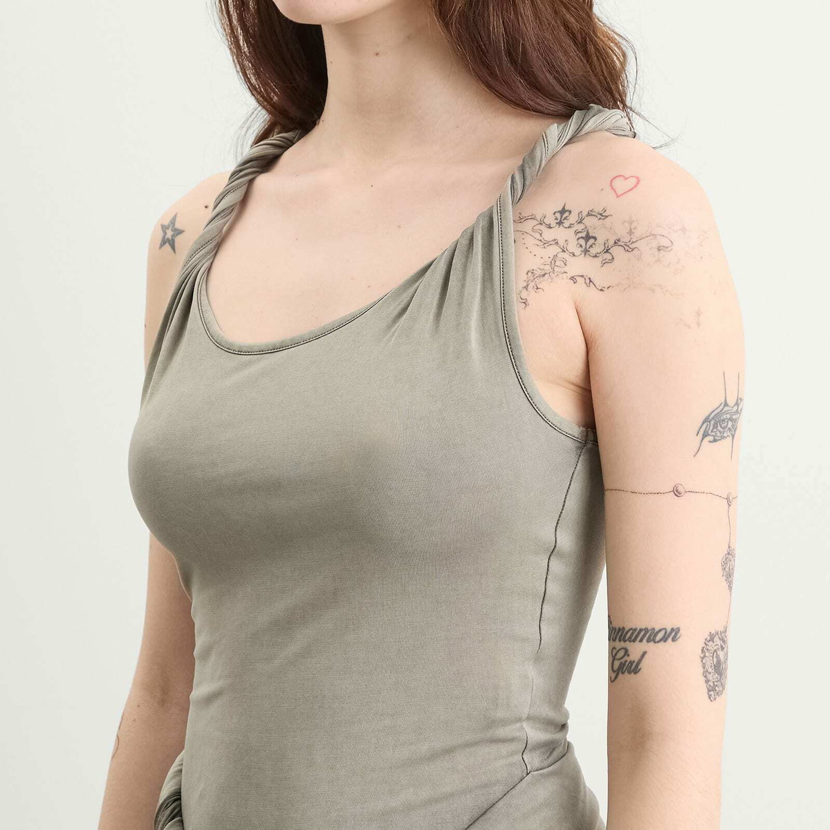 Diesel Women's D-Estiga Tie Waist Maxi Dress in Light Grey
