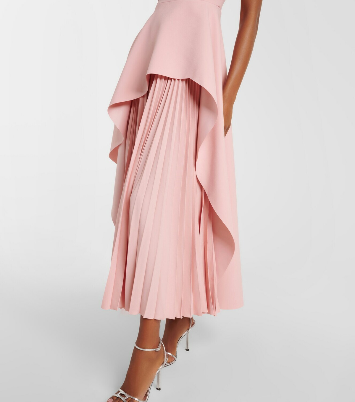 Solace London Severny pleated layered midi dress