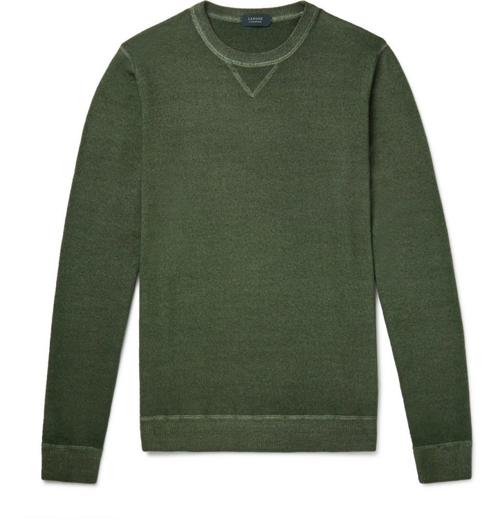 Photo: Incotex - Garment-Dyed Virgin Wool Sweater - Men - Green