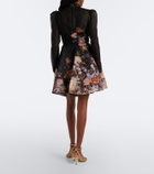 Zimmermann Valiant floral linen and silk minidress