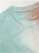 Satisfy - Distressed Tie-Dyed CloudMerino Wool-Jersey T-Shirt - Blue