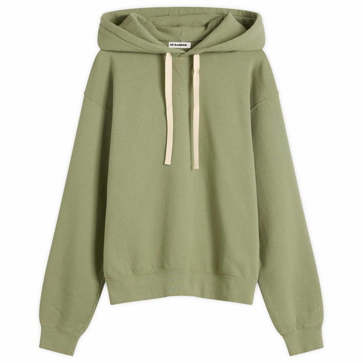 Photo: Jil Sander+ Men's Logo Hoodie in Slate Green