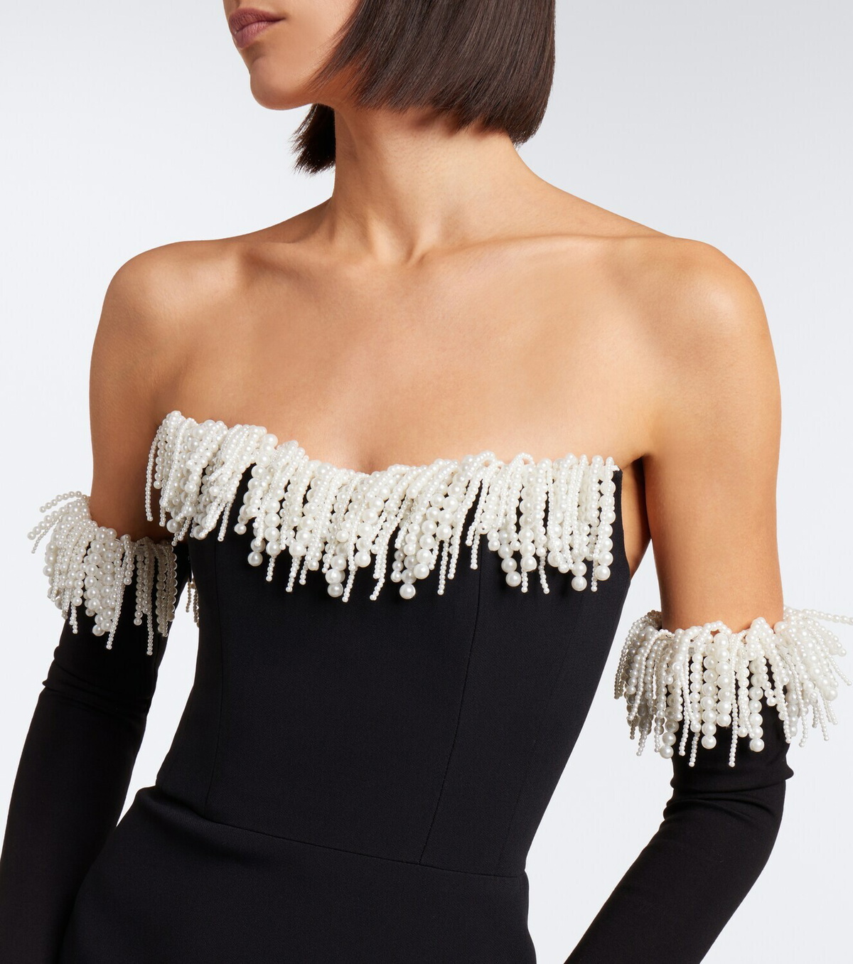David Koma Embellished fringed bustier minidress