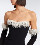 David Koma Embellished fringed bustier minidress