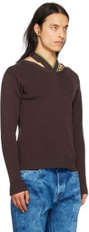 Y/Project Brown Embroidered Sweater