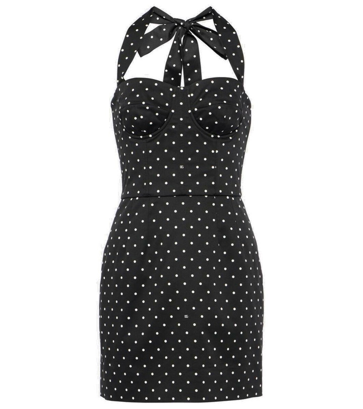 Photo: Dolce&Gabbana Polka-dot cotton-blend drill corset dress