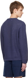 Solid Homme Navy Ribbed Sweater