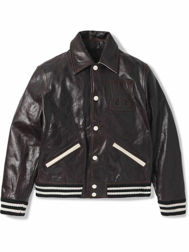 Photo: Wales Bonner - Prince Logo-Appliquéd Padded Leather Varsity Jacket - Brown