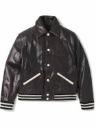 Wales Bonner - Prince Logo-Appliquéd Padded Leather Varsity Jacket - Brown