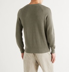 Brunello Cucinelli - Contrast-Tipped Ribbed Cotton Sweater - Gray