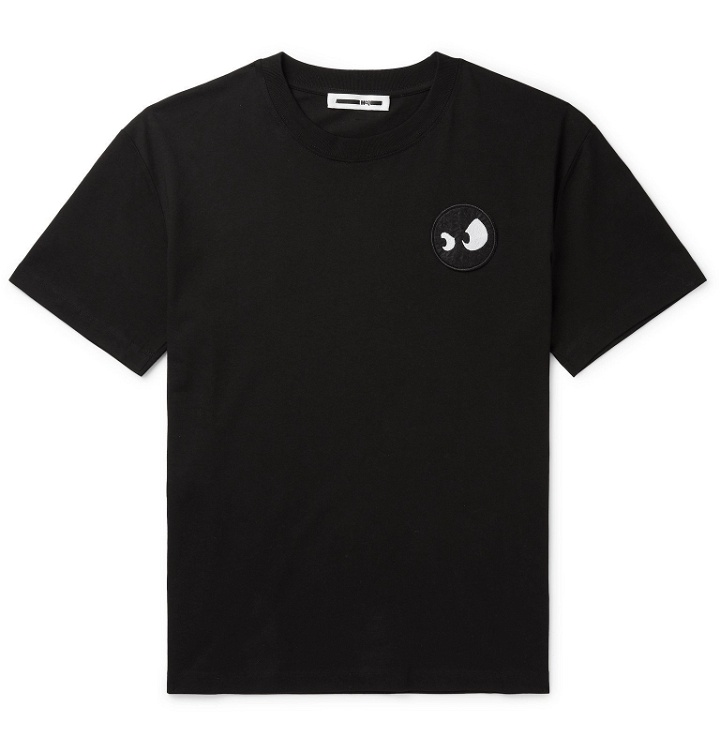 Photo: McQ Alexander McQueen - Appliquéd Cotton-Jersey T-Shirt - Black