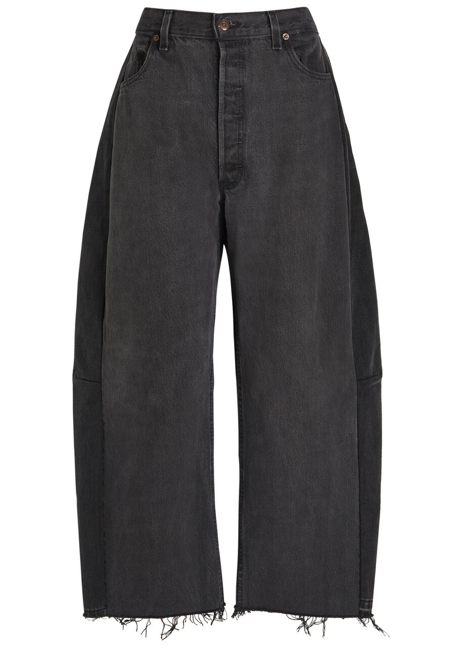 B Sides Vintage Lasso Relaxed Barrel-leg Jeans Black