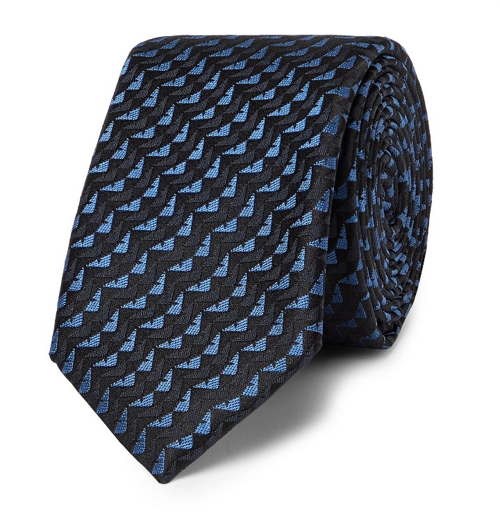 Photo: Fendi - 5.5cm Silk-Jacquard Tie - Blue