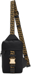 Versace Black Greca Single Strap Backpack